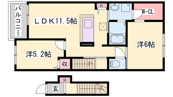 砥堀駅 徒歩23分 2階の物件間取画像